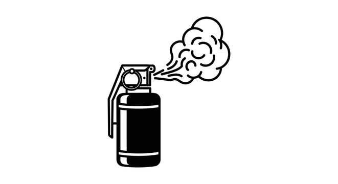 Smoke Grenade Icon Black and White, Exploding, Smoke Cloud
