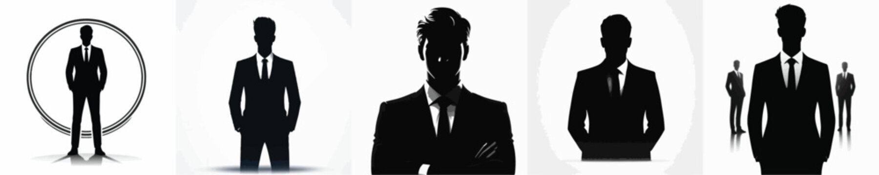 Vector silhouette of man bussines