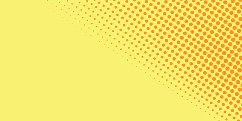 Yellow orange halftone pattern. Retro comic gradient background. Square pixilated dot cartoon texture. © VANDEROS