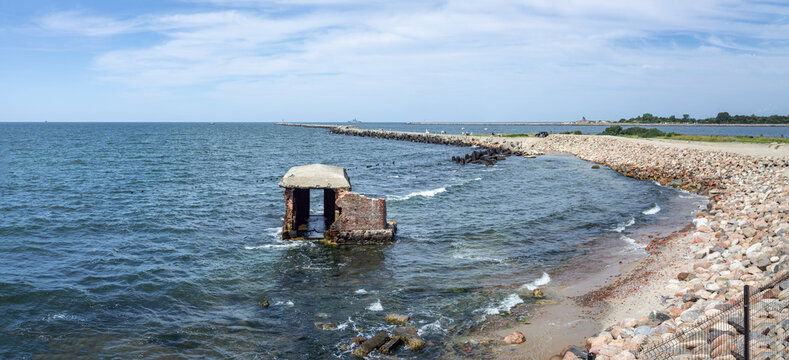 view from the ruined Zapadny Fort in the town of Baltiysk