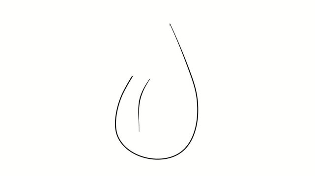 Water, drop, water supply, drinking. Contour drawing, silhouett animation. Continuous line. Isolated on white. Video 4k object illustration self-drawing. Object construction. Minimalist continuous lin