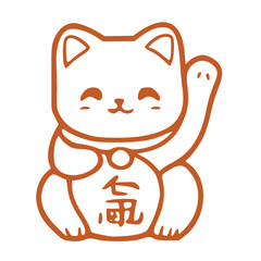 An illustration of the Maneki Neko lucky cat, a traditional Japanese symbol believed to bring good fortune and prosperity