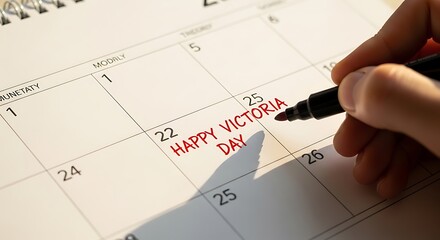 Victoria day celebration marked on calendar