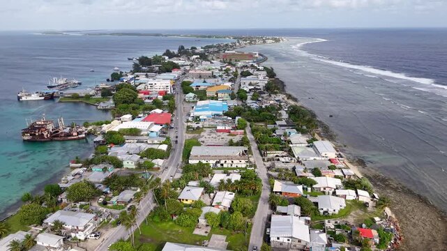 Marshall Islands Majuro Atoll Capital Island Pacific Aerial Drone 4K