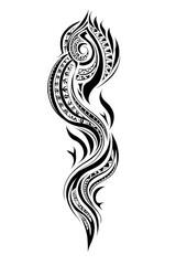 Fototapeta premium Abstract Tribal Flame and Wave Silhouette Tattoo Design