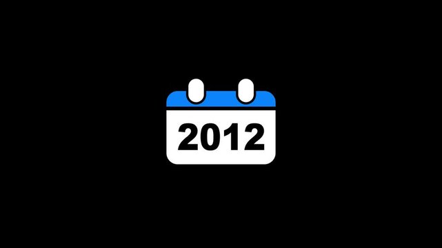 Calendar 2012 year date symbol on black background