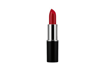 Fototapeta premium Red lipstick tube opening on a transparent background. Essential cosmetic for beauty, glamour, and fashion concepts
