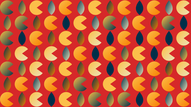 Geometric Pattern with Retro Game Inspired Shapes