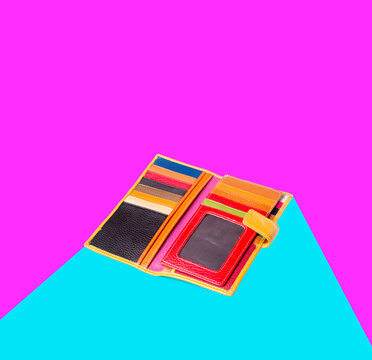 wallet. woman wallet on a background