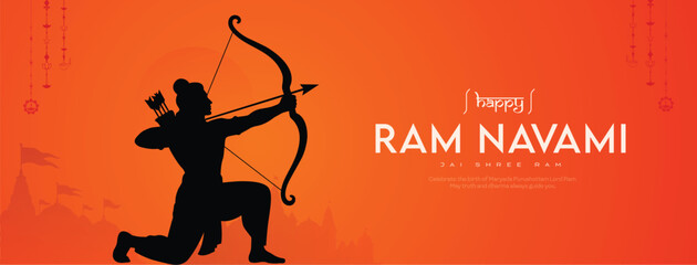 Naklejka premium Shri Ram Navami Design 