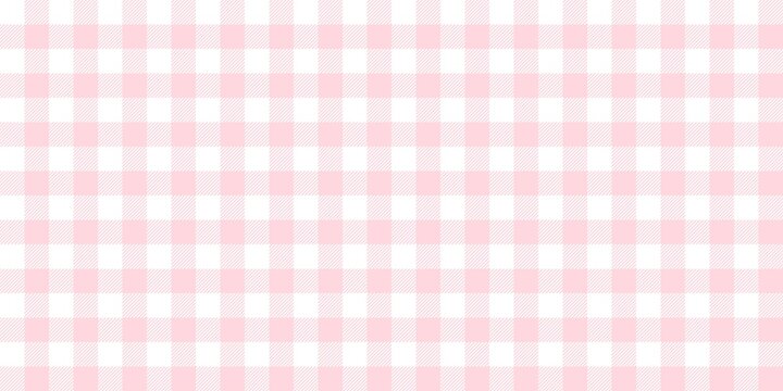 Light pink gingham pattern background. Seamless soft pastel checkered plaid texture for picnic blankets, tablecloths, baby shower decor, and spring fashion fabric design.