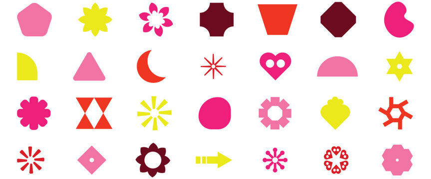 Basic Organic shape round form set. Liquid organic blob. Abstract organic blob shapes vector irregular figures isolated on transparent background. Black cube drops. Various shapes of irregular blobs