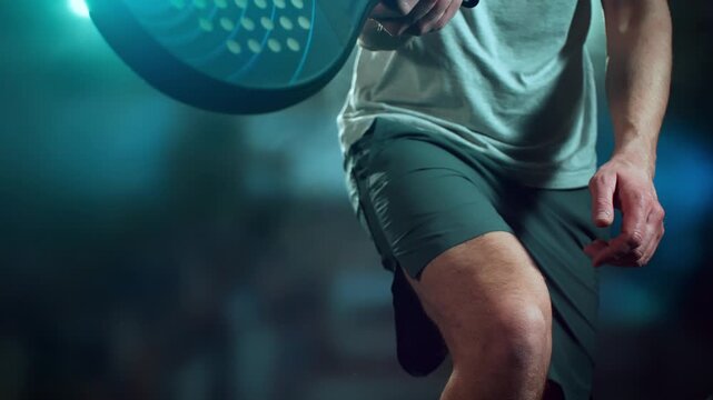 Cinematic Slow Motion of Padel Player Hitting a Ball at 1000fps.