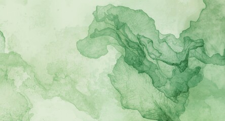 Subtle pistachio watercolor surface background presenting organic abstract designs and copy space