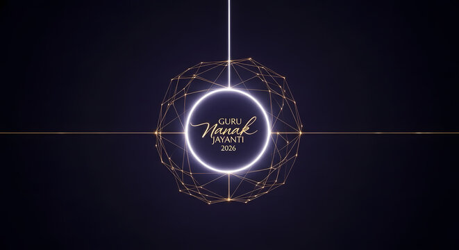 guru nanak jayanti festival light glow sphere network connection technology background design art space innovation