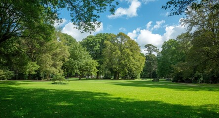 Obraz premium Natural beauty of a flourishing green park landscape