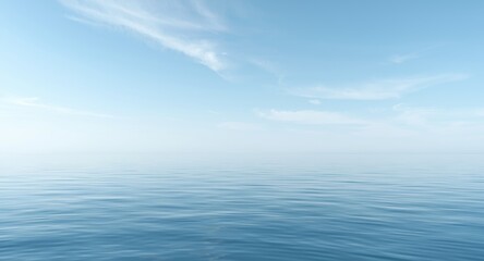 Obraz premium peaceful water and sky vista with soothing blue hues