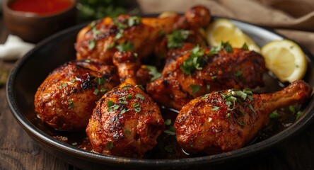 Fototapeta premium Rustic Indian tandoori chicken with authentic spice blend