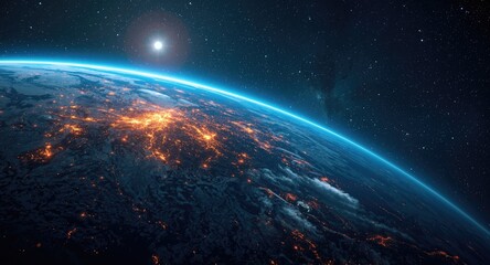 Fototapeta premium Generative AI Discoveries Bridging Celestial and Terrestrial Worlds