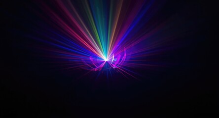 Fototapeta premium radiant colorful beams forming abstract light art