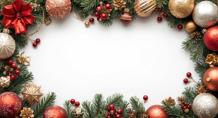 Obraz premium Ornament enriched holiday frame with decorative elements and copy space