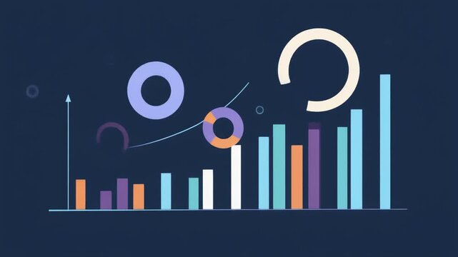 Animated Bar Graph with Rising Trend Line for Business Growth and Data Analysis