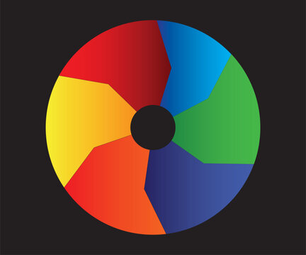 Color wheel diagram with 6 primary and secondary colors
