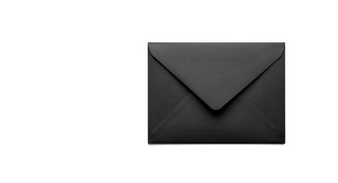 Black A5 envelope shown against stark white background