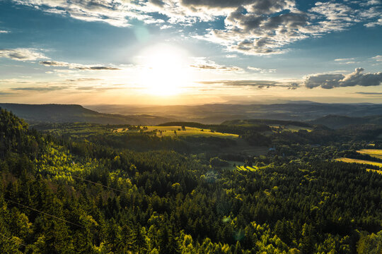 Tatry, Tatra mountain, gory, polskie g&oacute;ry, Slovakia, drone, bird view, aerial, city, urban, street, building, roof, sky, clouds, summer time, G&oacute;ry Stołowe, Szczeliniec