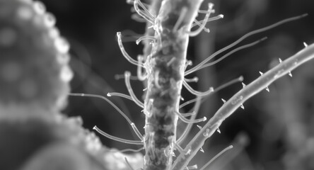 Fototapeta premium Close DIC microscopic examination of Paramecium bursaria with algae focusing on cilia dynamics