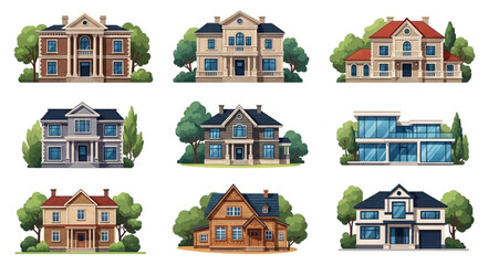 vector illustration of old town houses © kaji