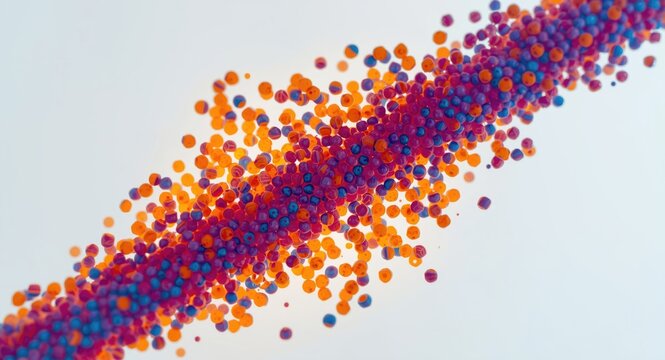 Phycocyanin beads exhibiting protein binding changes post calcium chloride immersion on a plain background