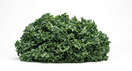 Obraz premium Organic kale leaves isolated over smooth white studio background