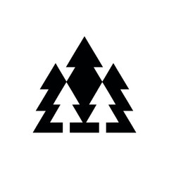 Fototapeta premium Black silhouette of three stylized trees
