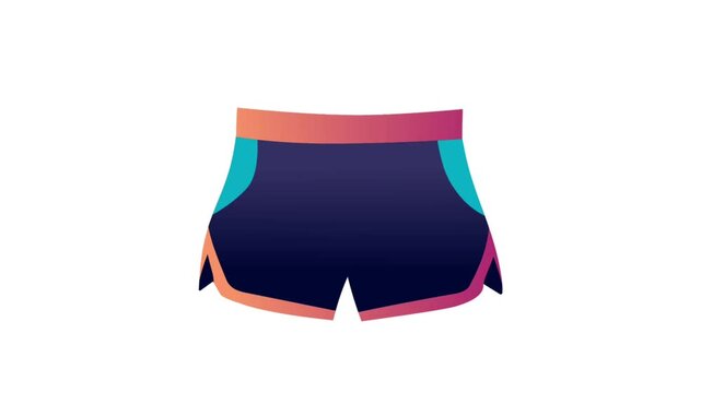 2D Animated Sports Shorts with Elastic Waist for Fitness Training Theme