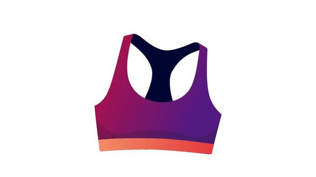 2D Animated Sports Bra with Athletic Design for Fitness Training Theme