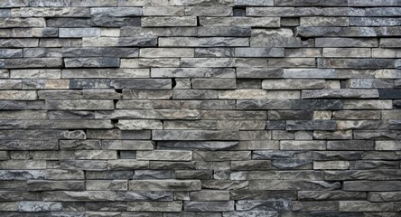 Fototapeta premium Modern background stone brick wall in grey featuring rich textures and pattern variety