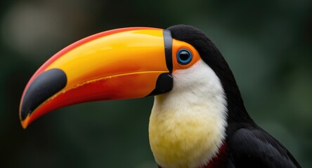Fototapeta premium exotic bird close up of a toucan with bright contrasting plumage