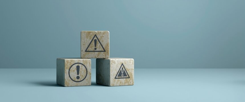 Blocks presenting warnings about common errors with a clean background and copy space