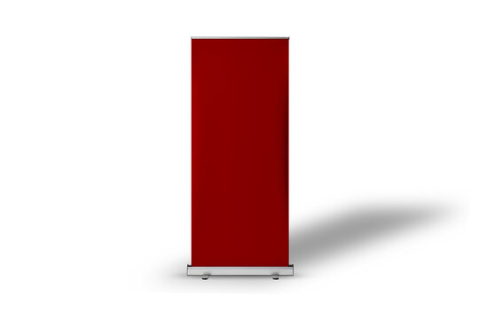 Vertical Roll Up Banner Mockup with Transparent Background and Smart Object