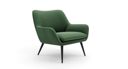 Fototapeta premium Modern green armchair with sleek contours and distinctive texture displayed against white background highlighting furniture design