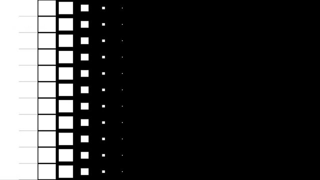 Abstract Pixel Grid Side Transition Animation Black and White with Geometric Technology Background. 4K