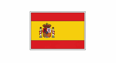 Obraz premium National emblem of Spain on yellow and red horizontal stripes