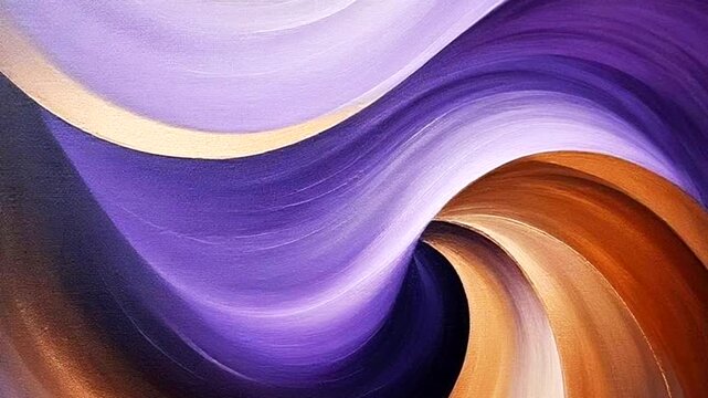 A stunning abstract composition featuring elegantly curving waveforms. The color palette creates a harmonious contrast.