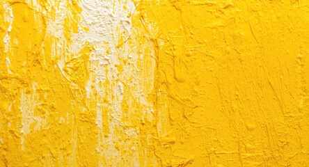 Naklejka premium Palette knife oil painting with textured background and bold yellow white brushwork