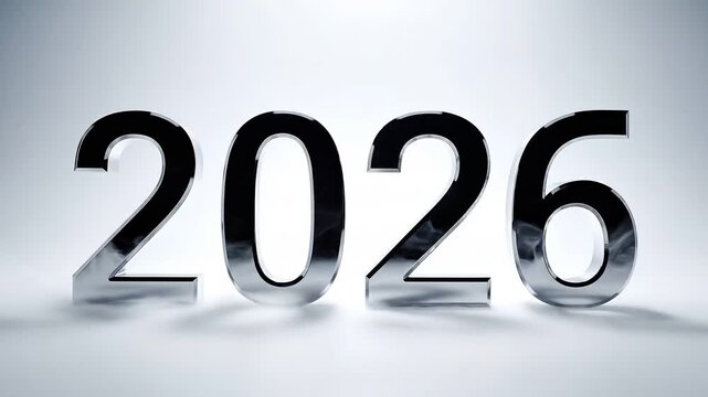 Year 2026 typography in smoke or fog effect abstract background