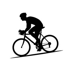 Fototapeta premium Man Riding a Bicycle Fast Outdoors.