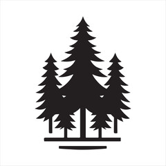 Obraz premium forest vector silhouette line art logo design concept illustration idea
