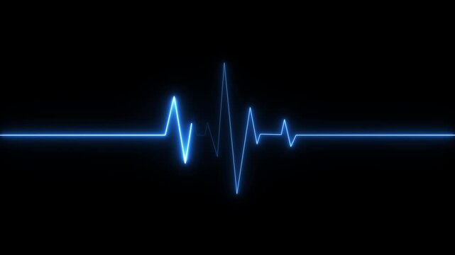 Neon green e c g heartbeat line graph pulse on black background medical health monitoring signal electrocardiogram