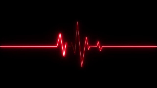 Neon green e c g heartbeat line graph pulse on black background medical health monitoring signal electrocardiogram